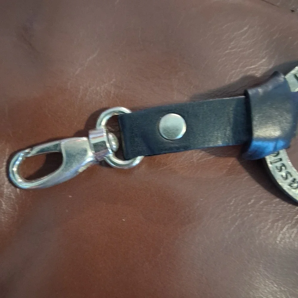 Leather Metal O Ring Bracelet Engraved 